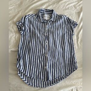 Lola Rive Blue and White Striped Shirt